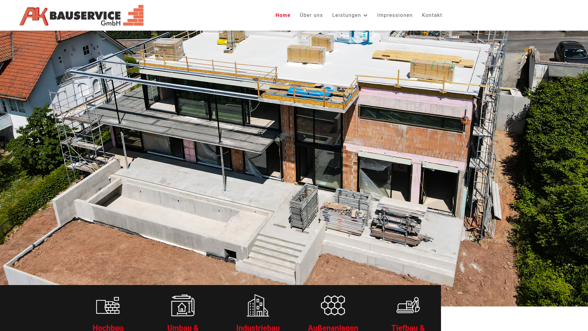 Website-Screenshot AK Bauservice GmbH