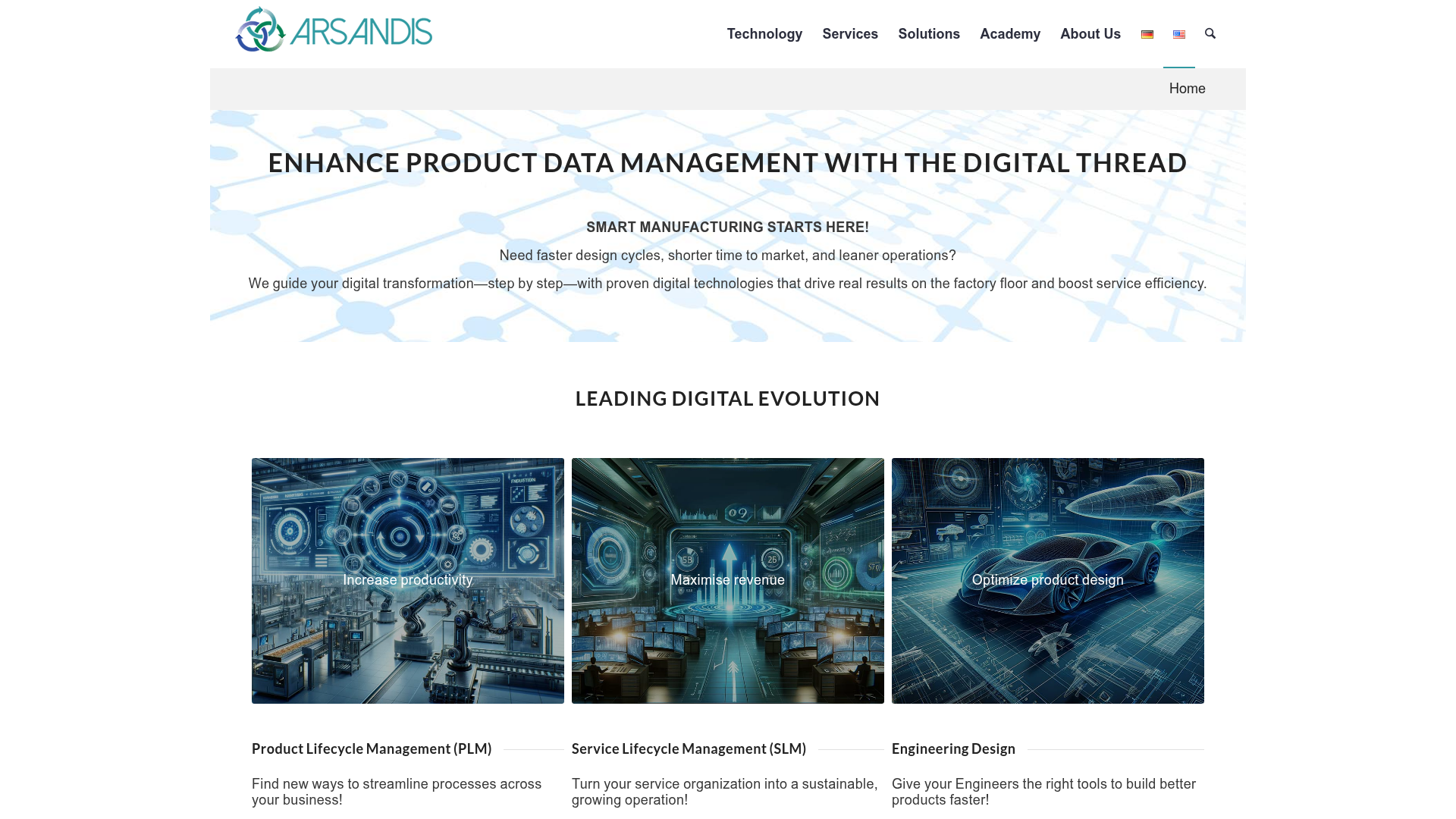 Website-Screenshot Arsandis GmbH