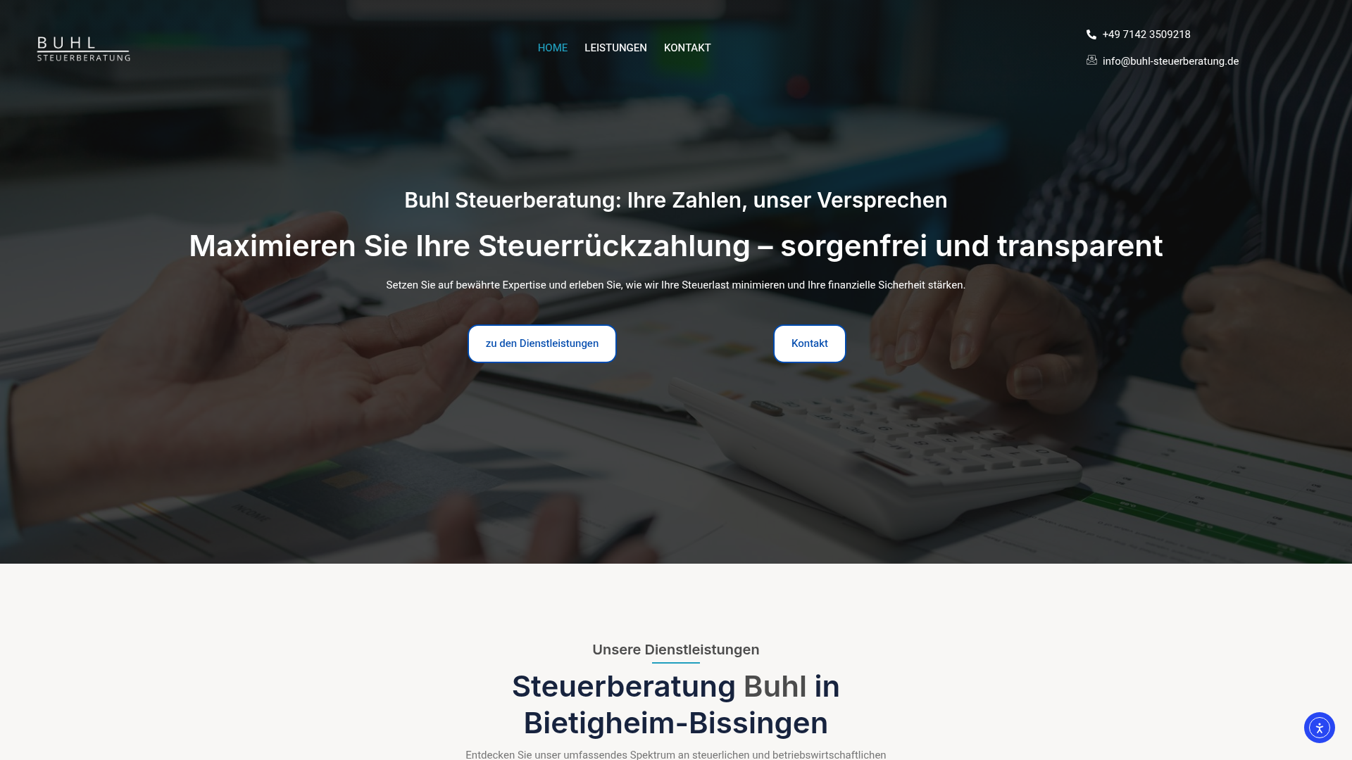Website-Screenshot Buhl Steuerberatung