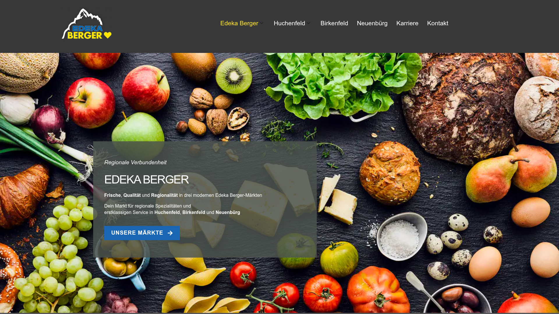 Website-Screenshot Edeka Berger