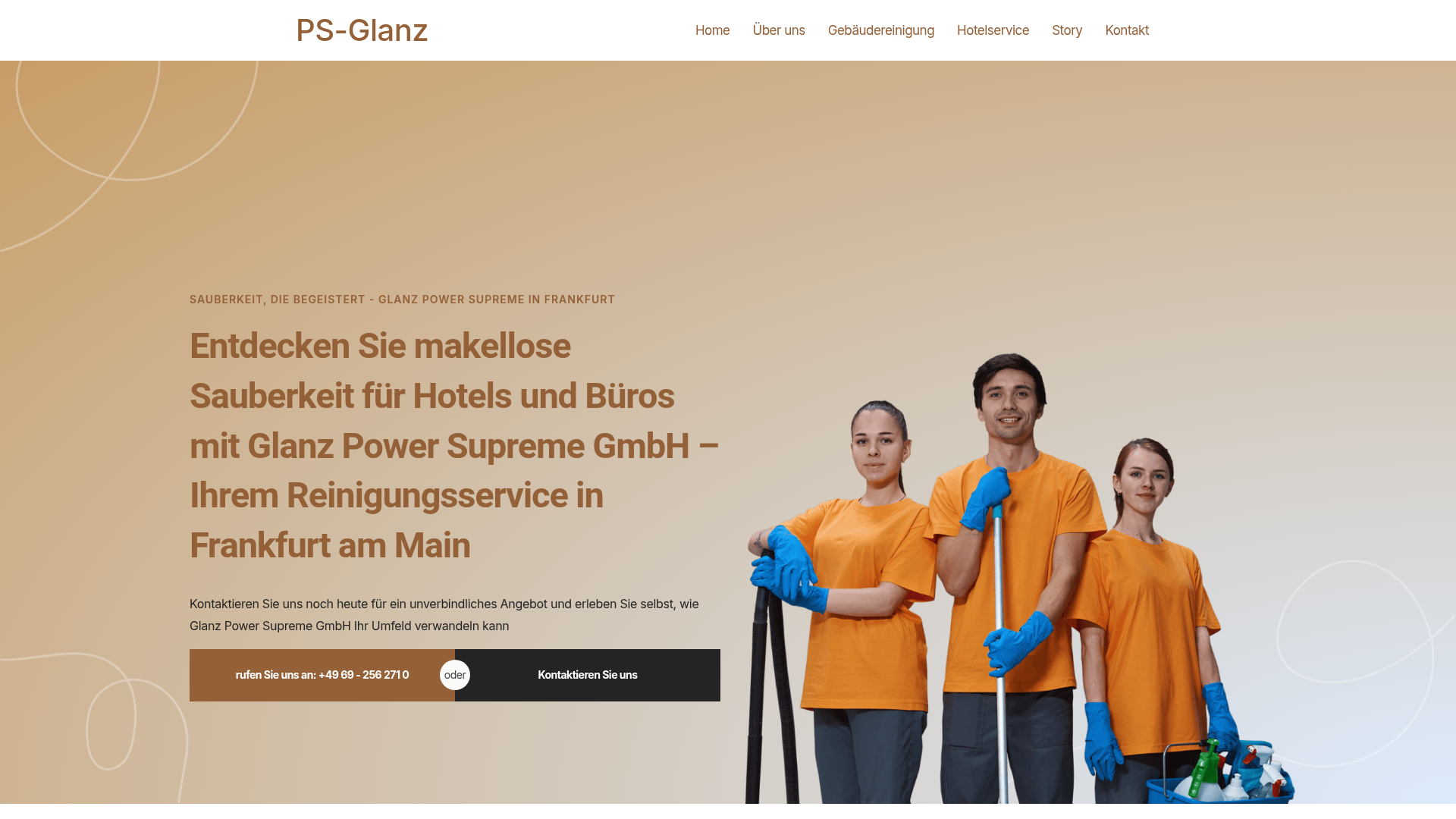 Website-Screenshot GLANZ Power Supreme GmbH
