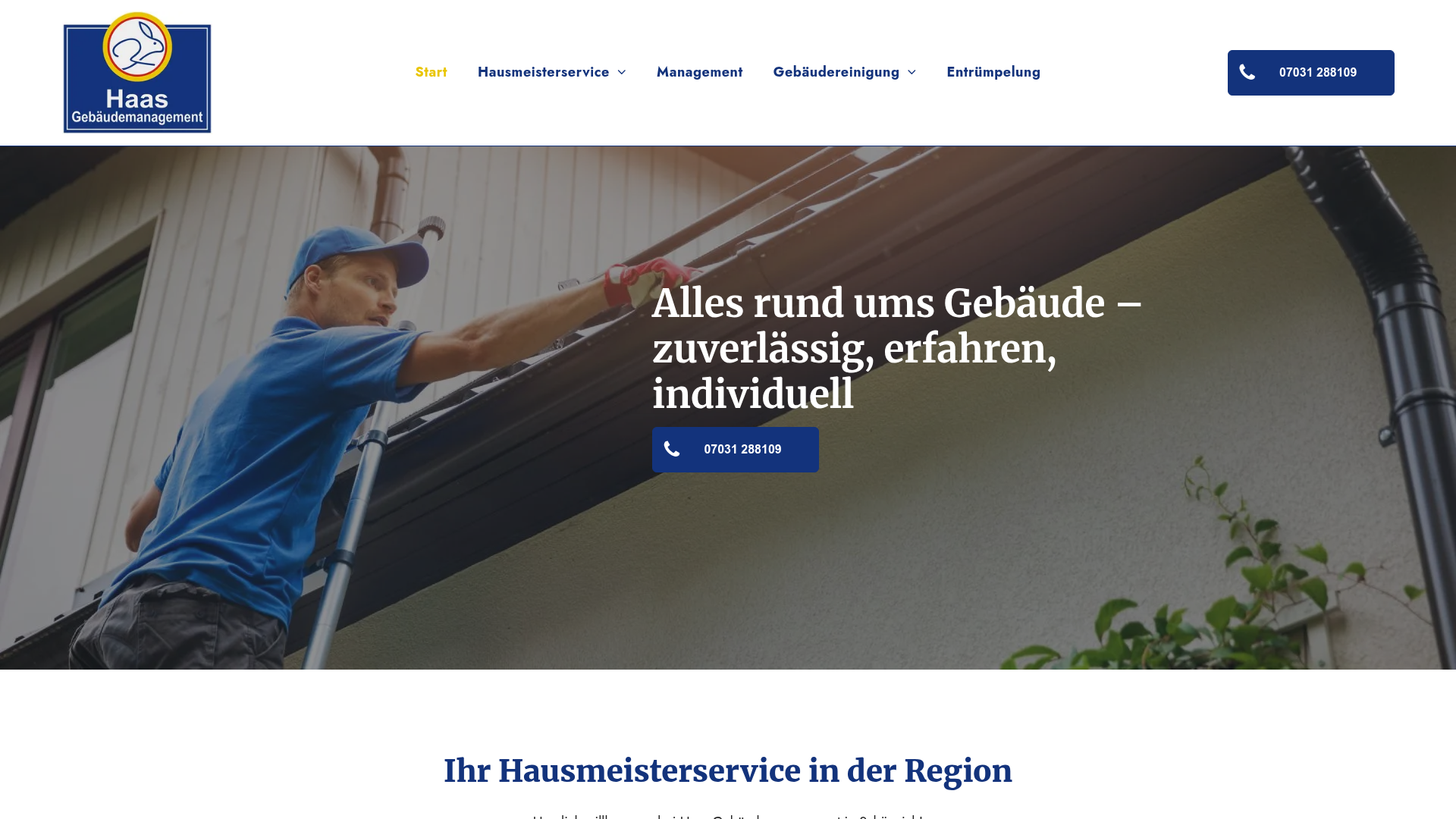 Website-Screenshot Haas Gebäudemanagement