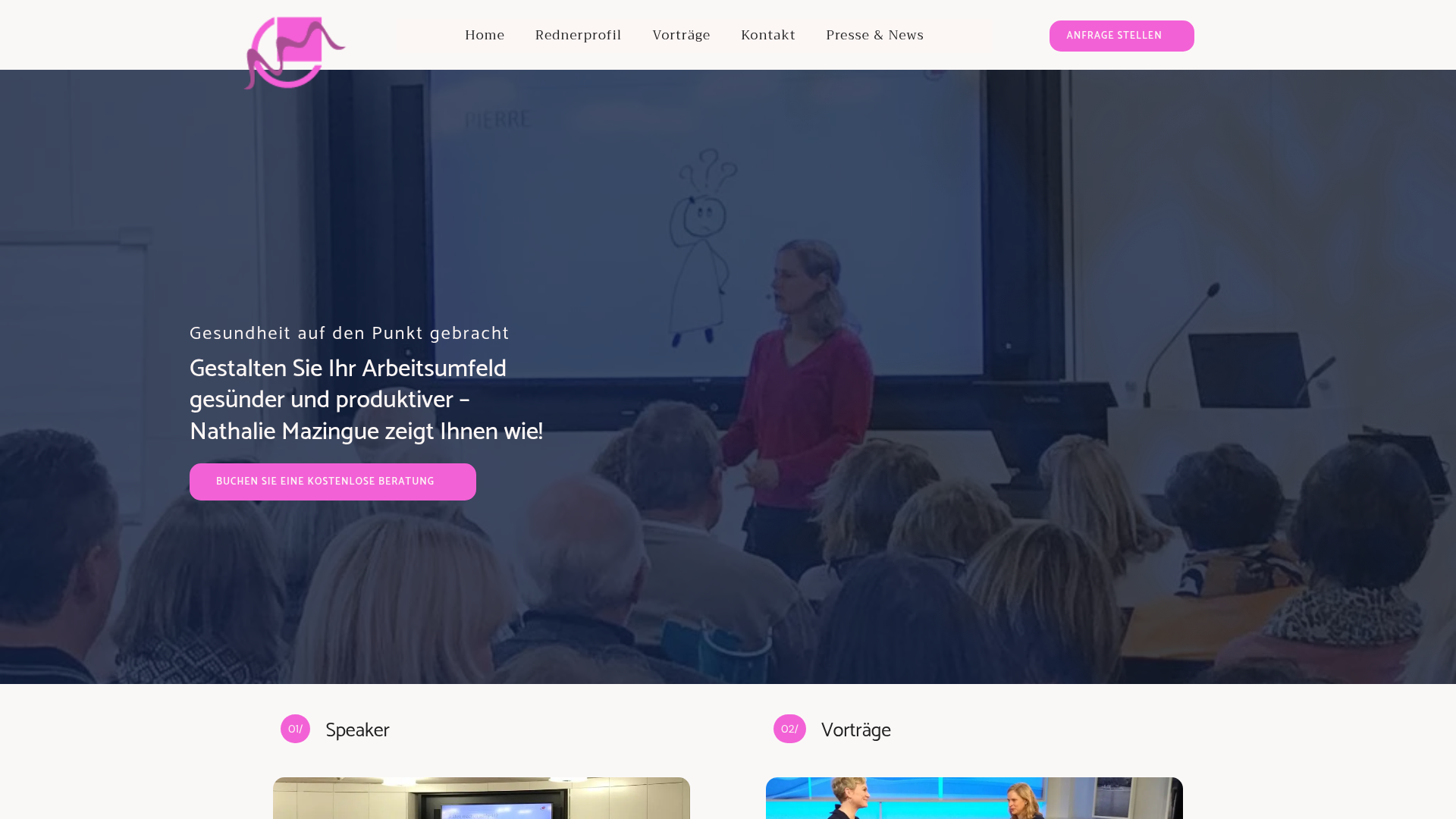 Website-Screenshot Nathalie Mazingue