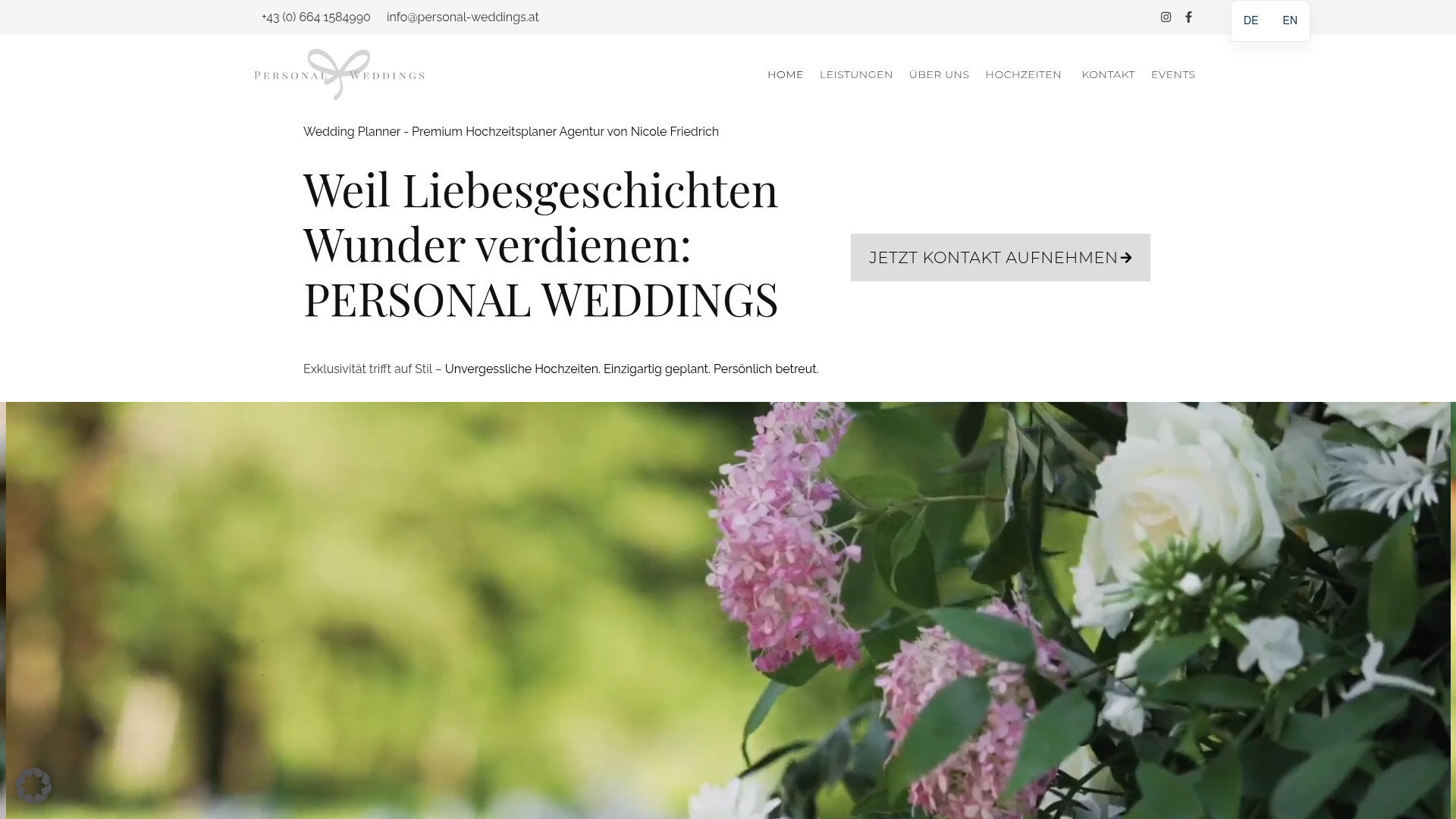 Website-Screenshot personal-weddings.at