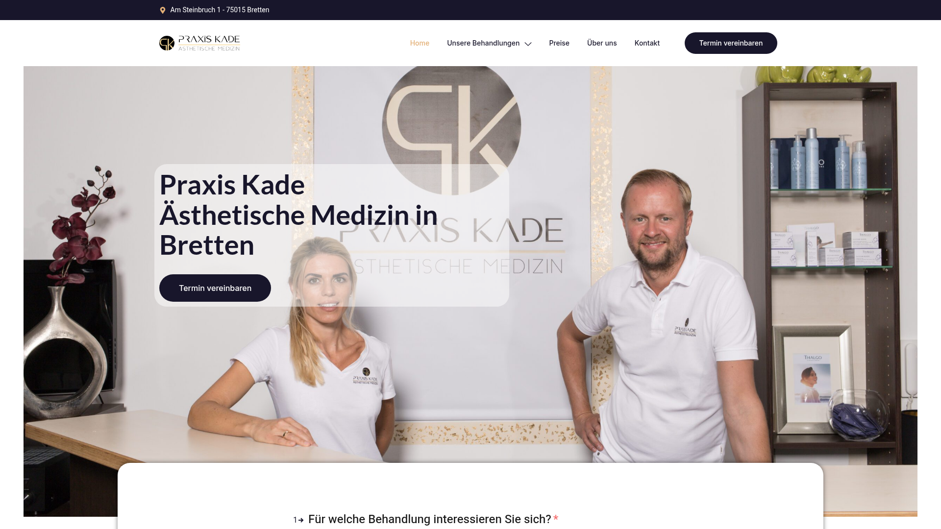 Website-Screenshot Praxis Kade Bretten