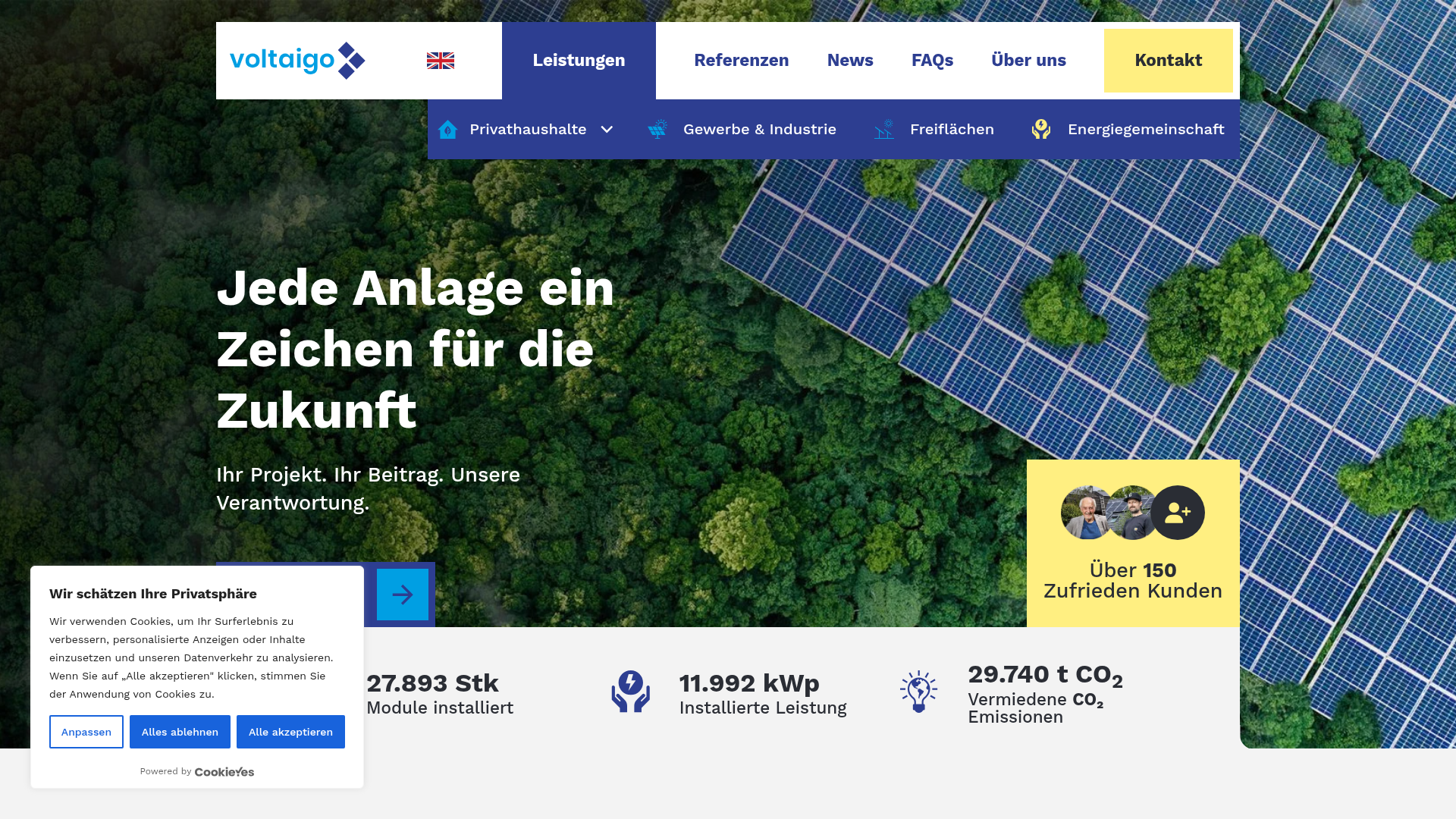 Website-Screenshot Voltaigo GmbH