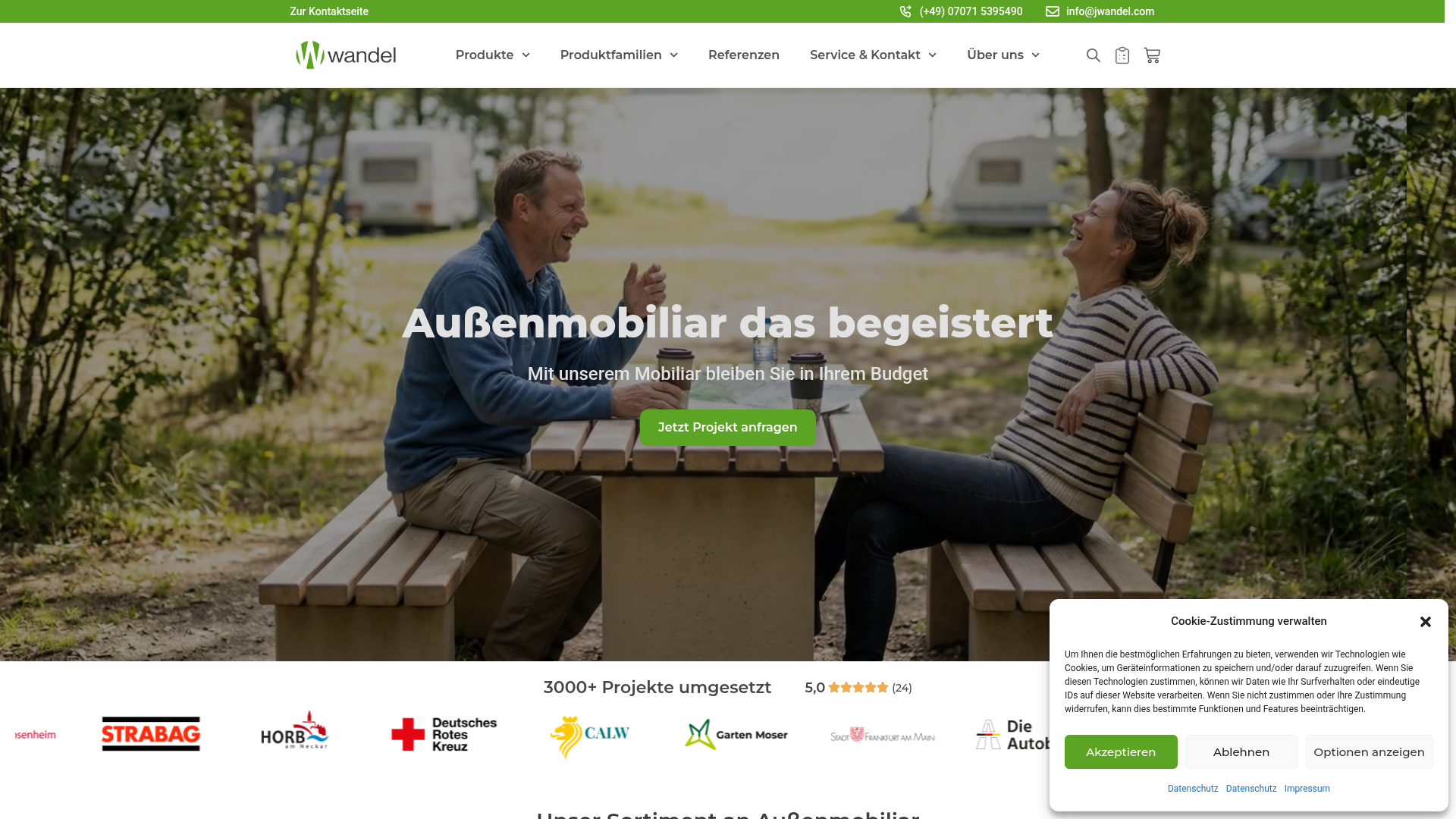 Website-Screenshot Wandel Gartenmöbel