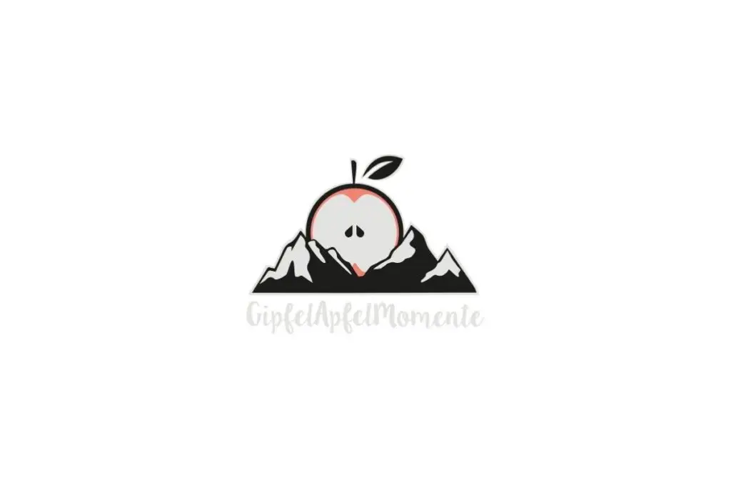 Logo mit Apfel und Bergen GipfelApfelMomente