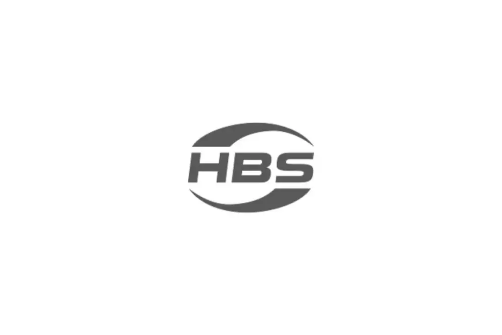 HBS Firmenlogo in Grau auf wei&szlig;em Hintergrund