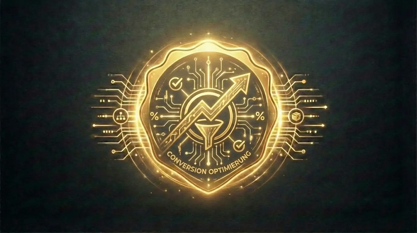 Goldenes Symbol f&uuml;r Conversion-Optimierung und digitales Wachstum