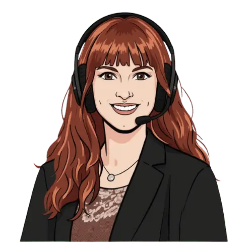 Freundliche Frau mit Headset im Kundendienst